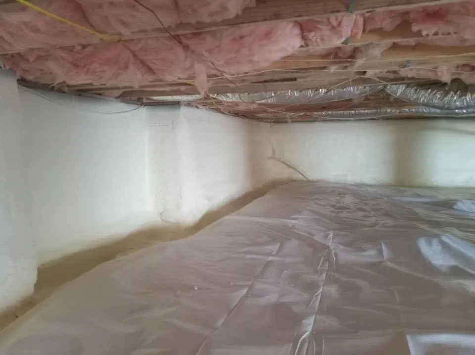 Crawl space encapsulation with closed-cell spray foam for Attic Insulation in Holliston